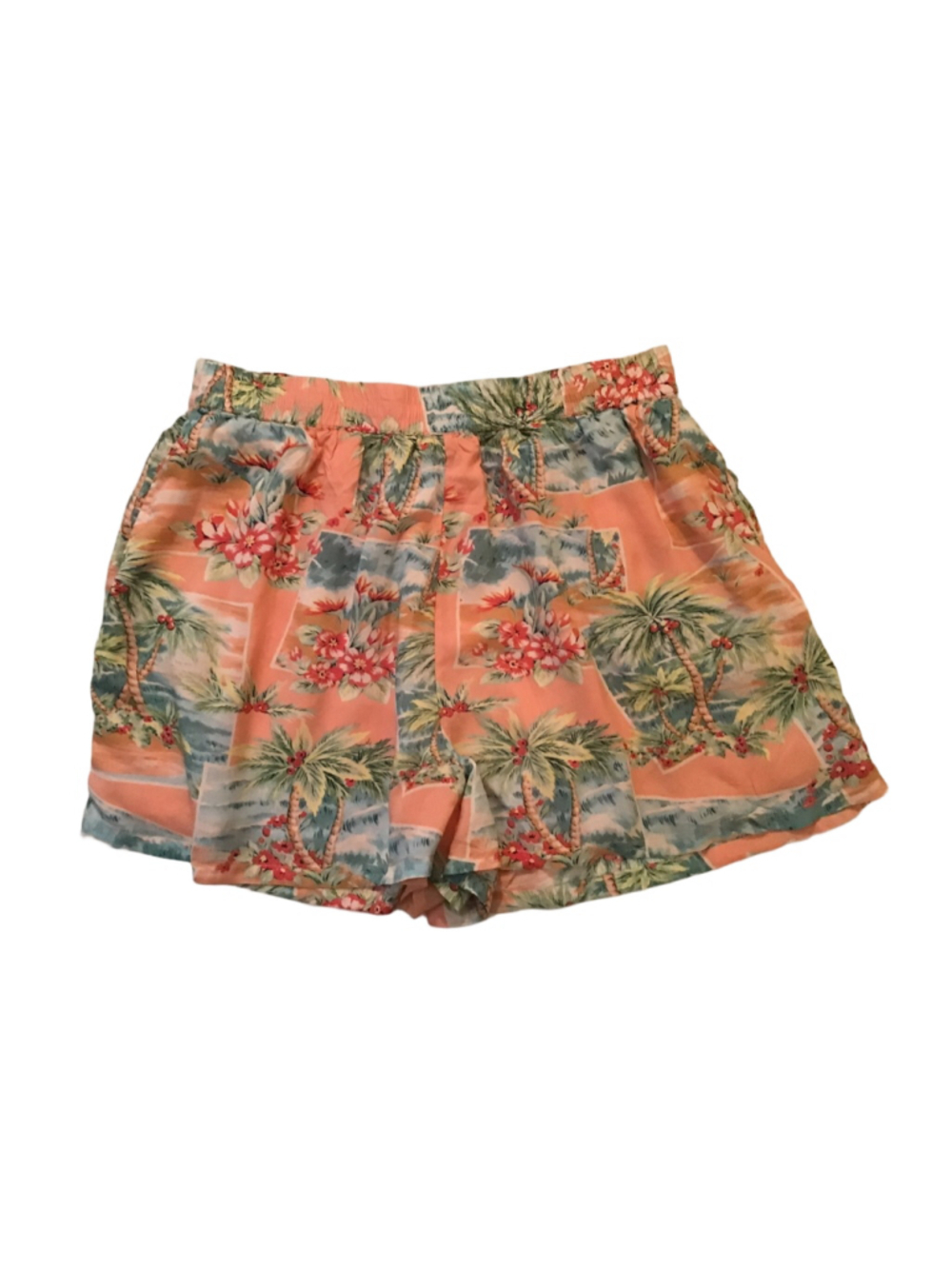 Women's American Eagle Orange Green Tropical Print Shorts M